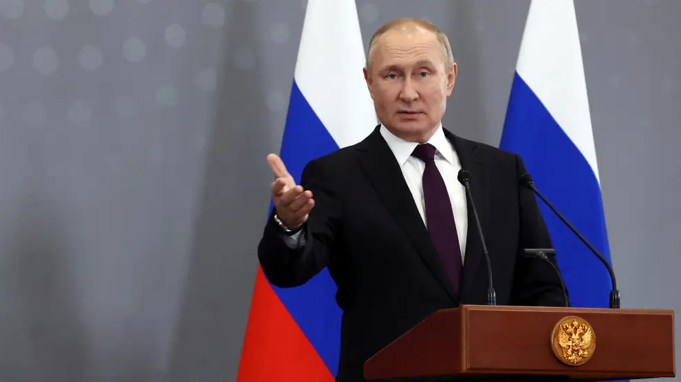 El presidente de Rusia, Vladímir Putin, en Astana