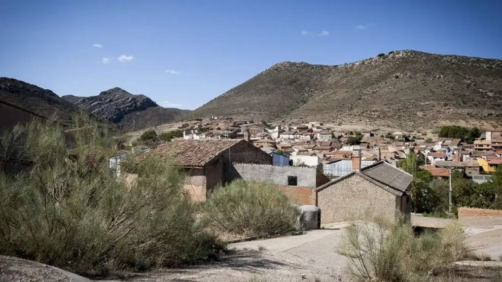 Vista de la localidad zaragozana de Alpartir.