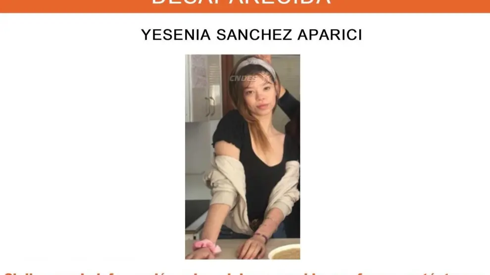 Imagen de la desaparecida Yesenia Sánchez