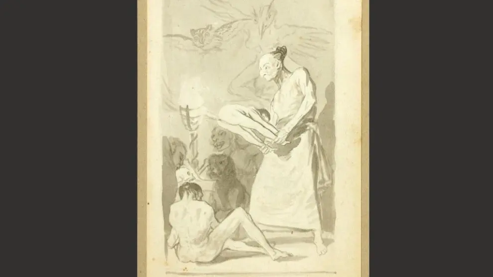 'La Tía Chorriones enciende la hoguera', uno de los dibujos que se subastará en París.