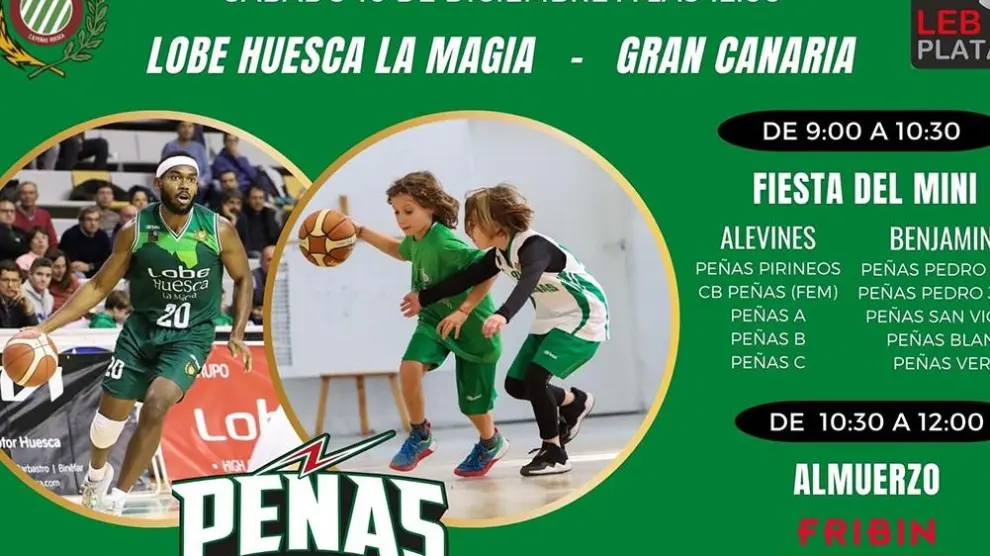 Cartel de la fiesta del minibasket que prepara el Lobe Huesca La Magia.