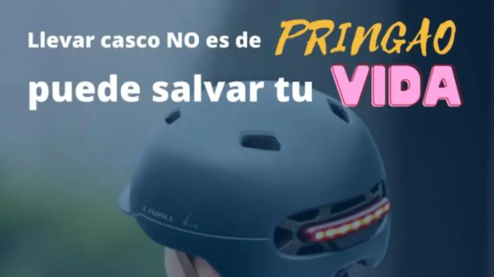 Campaña 'Llevar casco NO es de pringao, puede salvar tu vida'.