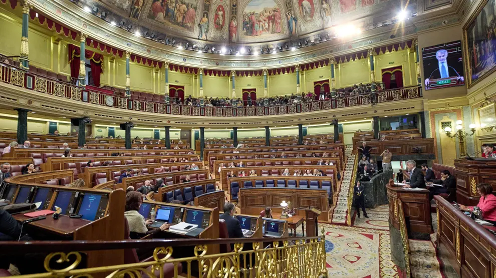 Vista general del pleno del Congreso de los Diputados, este jueves.