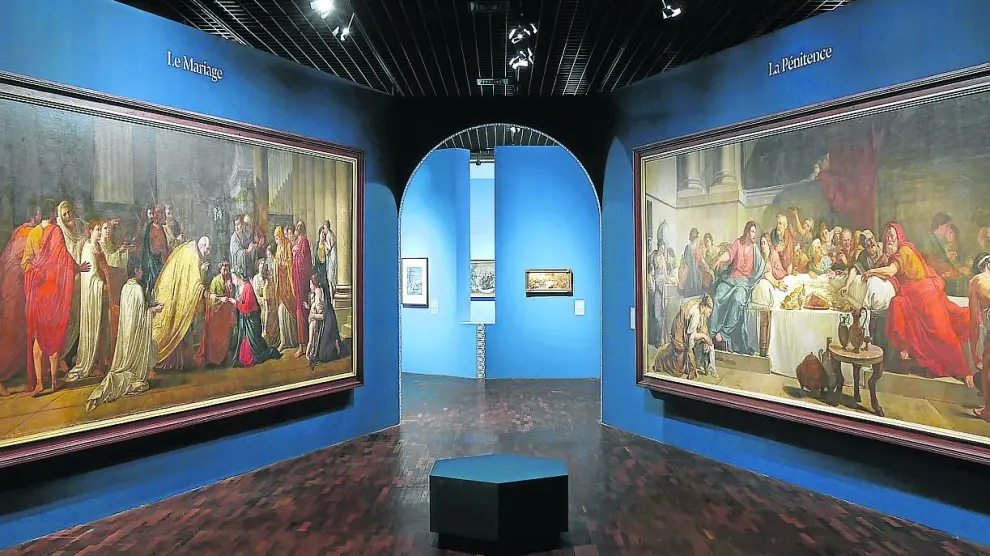 Dos de las pinturas de Jean Bardin, tal y como se exponen en la exposición inaugurada en el museo.