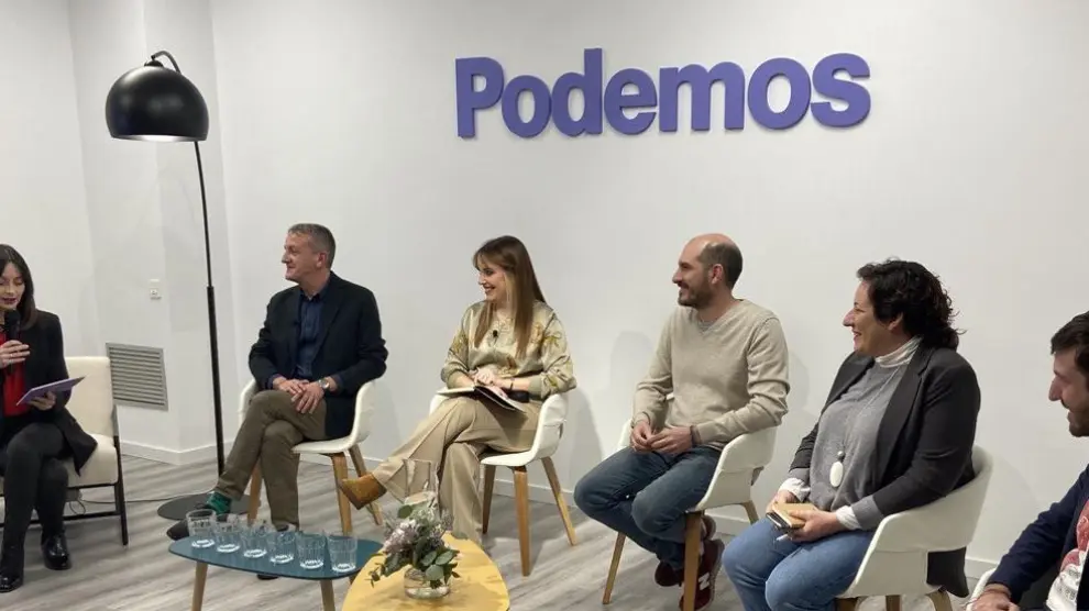 Presentación de los candidatos de Podemos Aragón este jueves en Zaragoza