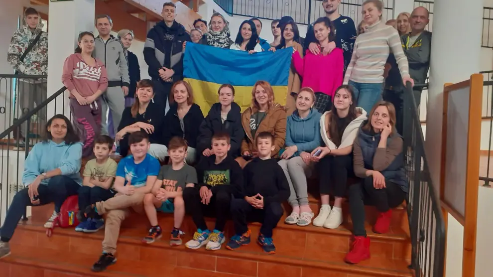 Grupo de refugiados ucranianos que han llegado a Andorra esta semana a través de la iniciativa de la empresa Forestalia