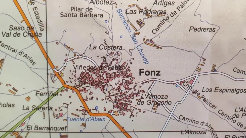 El mapa toponímico de Fonz.