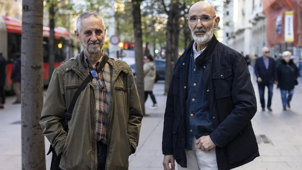 José Vitoria (izquierda) y José María Galdó, secretario y vicepresidente, respetivamente, de la Asociación Hombres por la Igualdad en Aragón