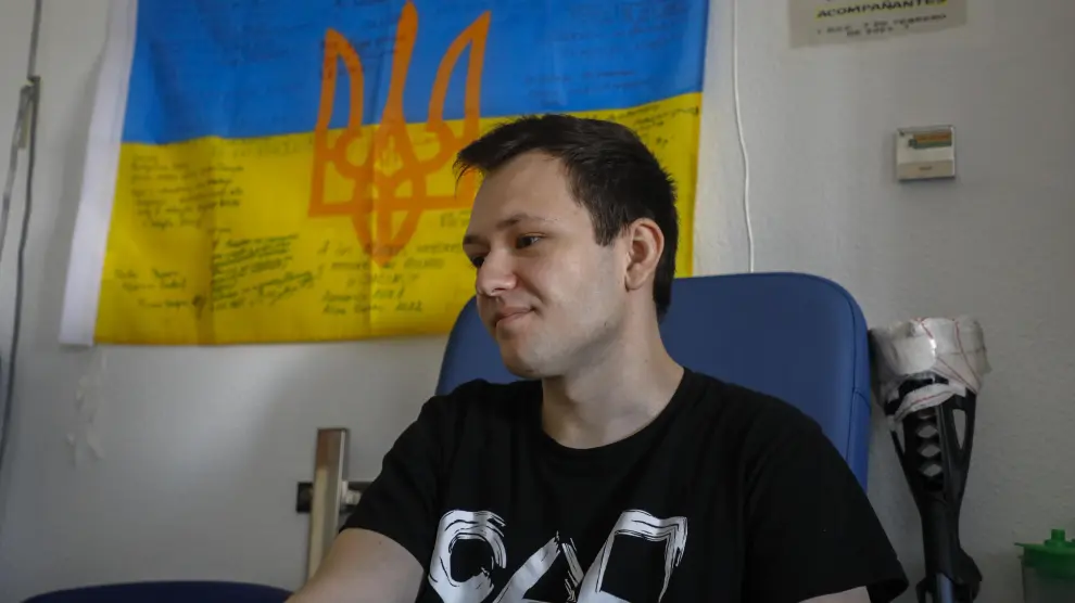 Entrevista del piloto ucraniano Andreii, operado en el Hospital Militar de Zaragoza.