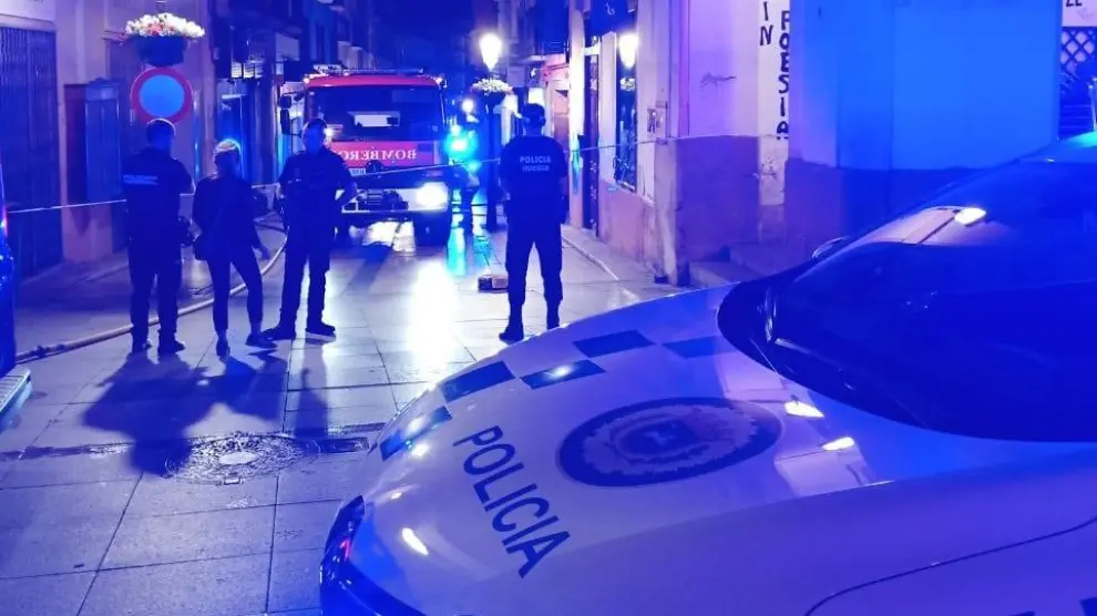 Los pisos afectados por el incendio en la calle Villahermosa de Huesca