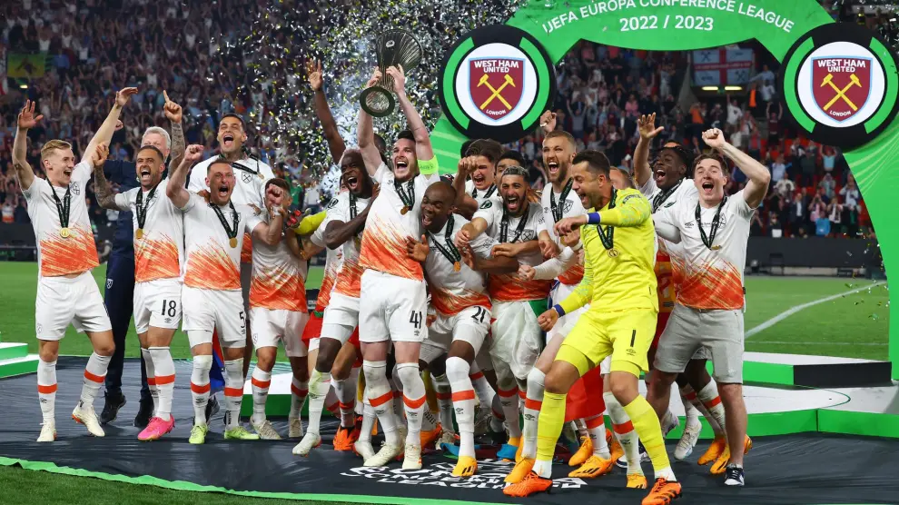 Final de la Europa Conference League: el West Ham celebra el título