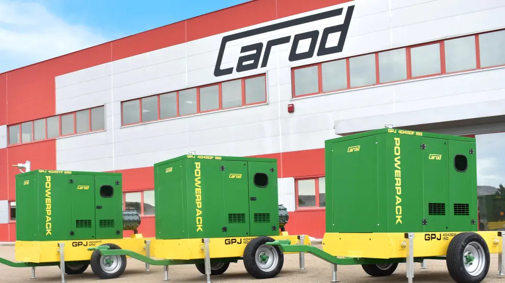 Maquinaria de la empresa Carod, cuya sede está ubicada en la localidad zaragozana de Muel.