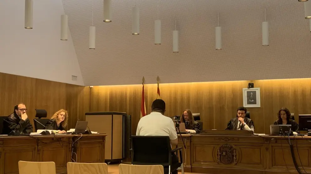 El acusado, durante la vista oral en la Audiencia Provincial de Huesca.