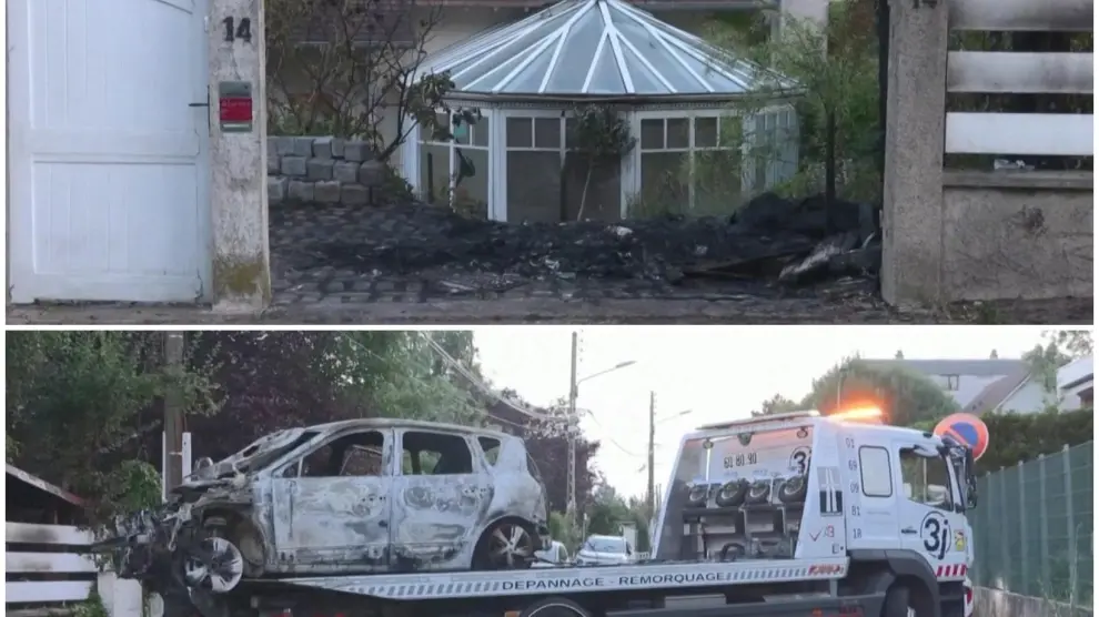 Vivienda del alcalde de L'Haÿ-les-Roses atacada con un coche en llamas