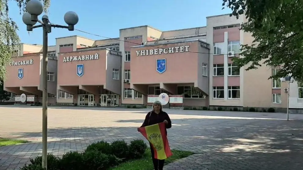 Halyna Oleshchenko, médica rehabilitadora formada en Zaragoza, en Universidad Pública de Sumy (Ucrania).