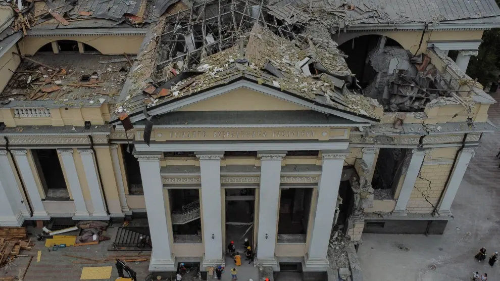 Imagen de la catedral de Odesa tras el ataque sufrido el sábado por la noche.