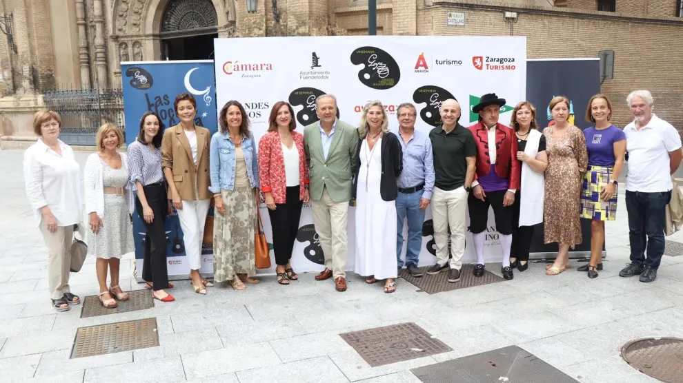 Presentación de la Semana de Goya, que ha tenido lugar este martes en la plaza de Santa Engracia, en Zaragoza.