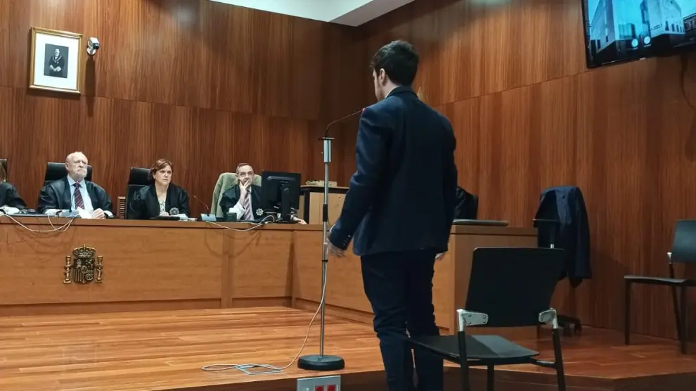El acusado, durante uno de sus juicios en la Audiencia de Zaragoza.
