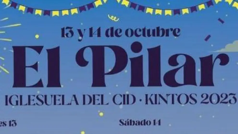 Programa de fiestas de 'El Pilar' en el municipio turolense de la Iglesuela del Cid.