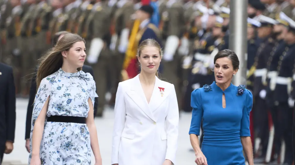 La infanta Sofía, la princesa Leonor y la reina Letizia