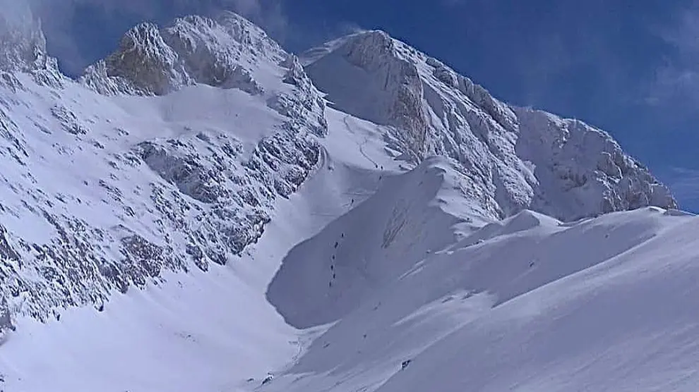 Imagen que presentaba Monte Perdido hace tres semanas tras las últimas nevadas.