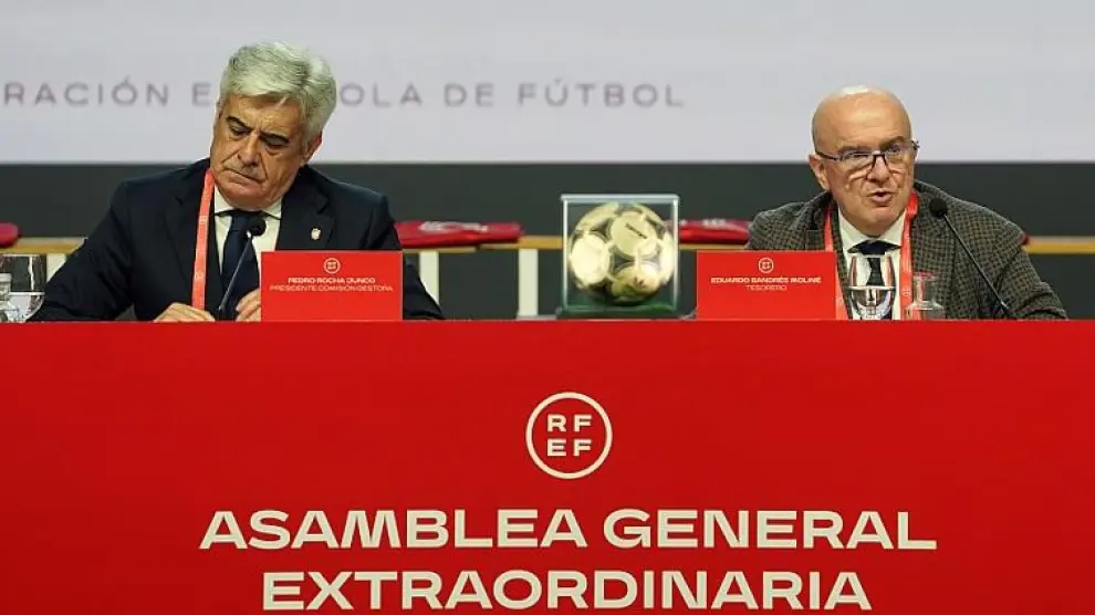 Pedro Rocha, presidente de la RFEF, y el aragonés Eduardo Bandrés, Tesorero
