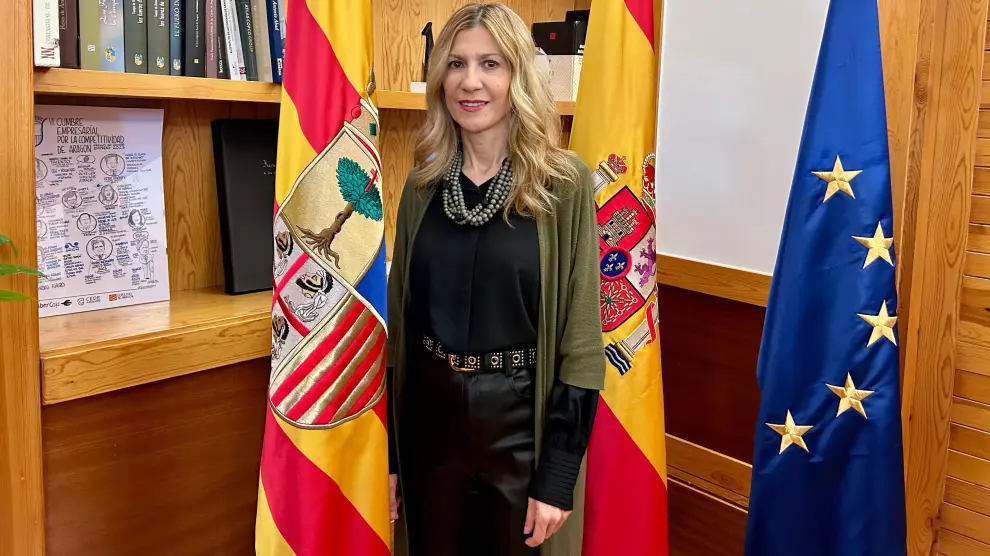 La vicepresidenta de Aragón, Mar Vaquero, este martes, en su despacho del Pignatelli.