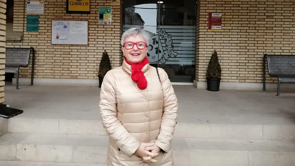Vicenta Esteban, funcionaria jubilada del Ayuntamiento de La Puebla de Híjar (Teruel).