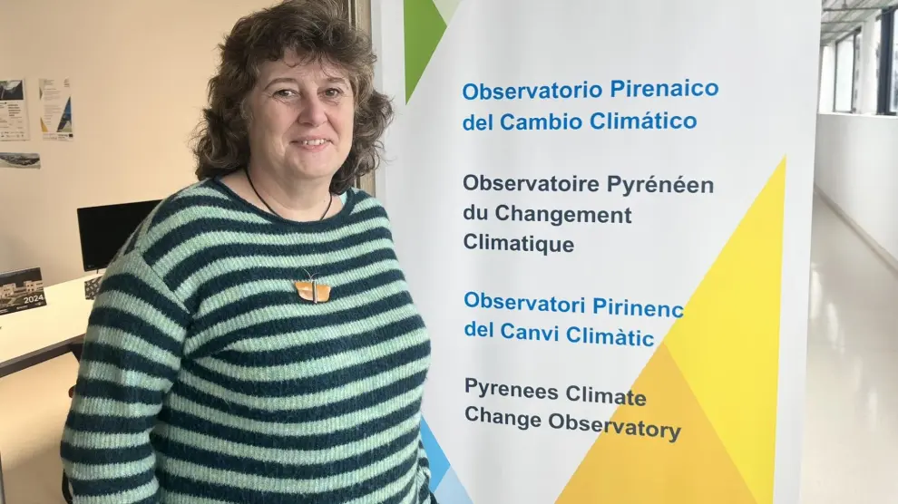 Eva García Balaguer, en la sede en Jaca del Observatorio Pirenaico para el Cambio Climático.