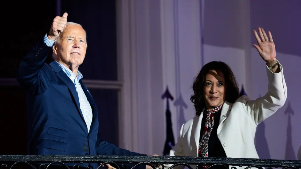 El presidente de Estados Unidos, Joseph Biden, junto a la vicepresidenta, Kamala Harris, durante la celebración del pasado 4 de julio.