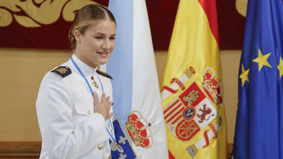 La princesa Leonor, tras recibir este lunes la Medalla de Oro de Galicia