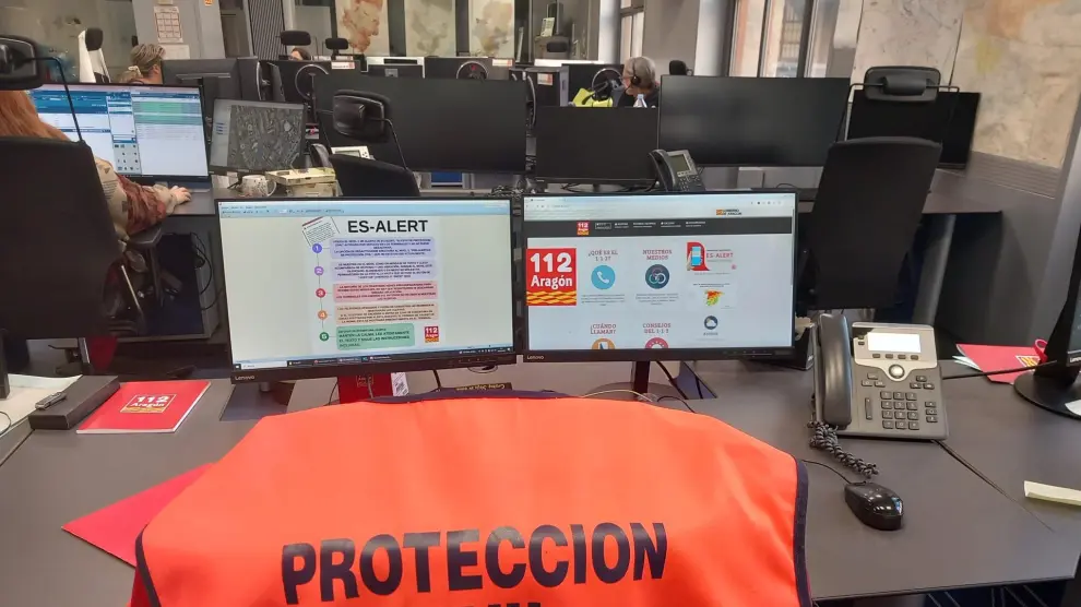 Oficinas del 112 Aragón, en el paseo de María Agustín, en Zaragoza.