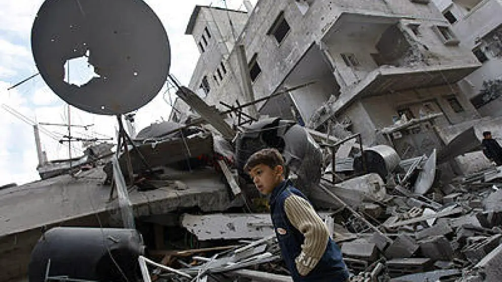 Destrozos causados en la Ciudad de Gaza