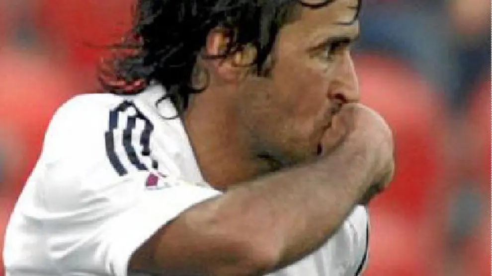 Raúl celebra el gol conseguido el pasado domingo, en Mallorca.