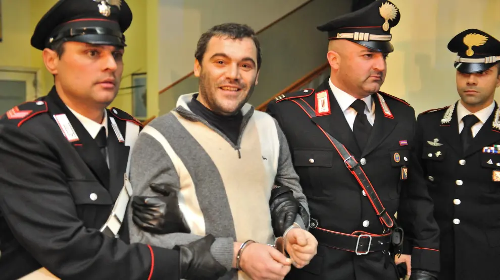 Giuseppe Setola escoltad por los Carabinieri