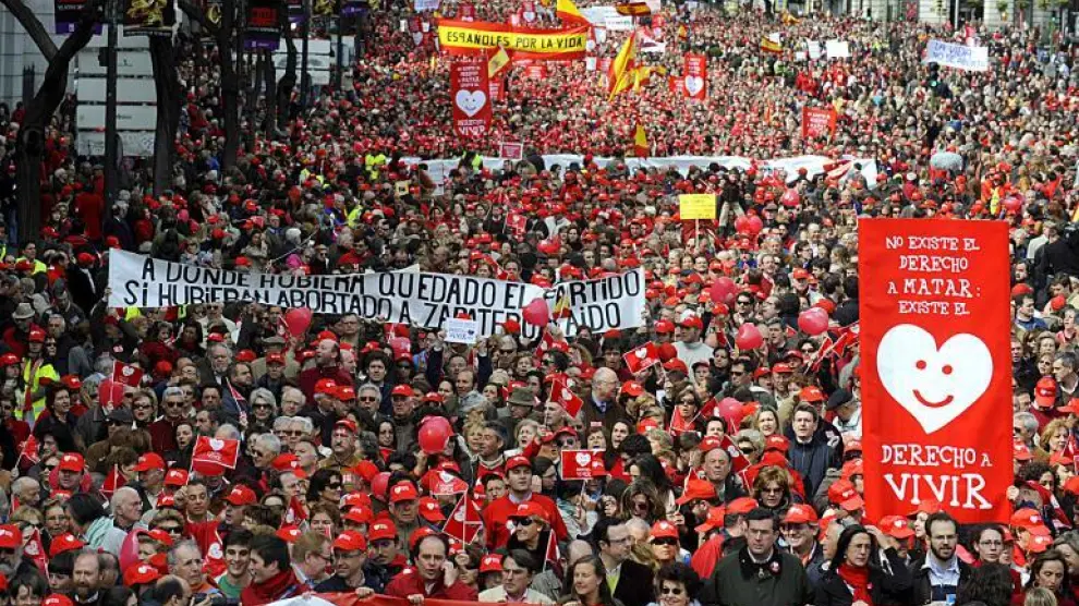 Miles de personas participaron en la manifestación contra la reforma de la Ley del Aborto en Madrid.