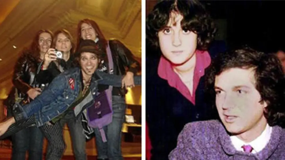 Paula, Kara y Alboraya, con Álvaro Suite (guitarrista de Bunbury), el pasado 1 de marzo en Las Vegas/ Pilar Corredera con Camilo Sesto, en 1980