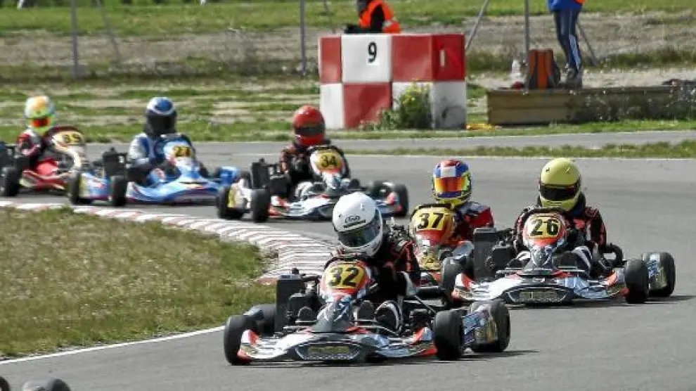 Una carrera de karts disputada en marzo en el Circuito Internacional de Zuera.