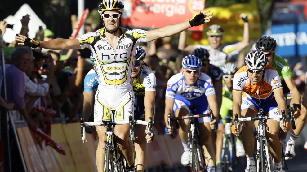 Llegada de la tercera etapa de la Vuelta a España