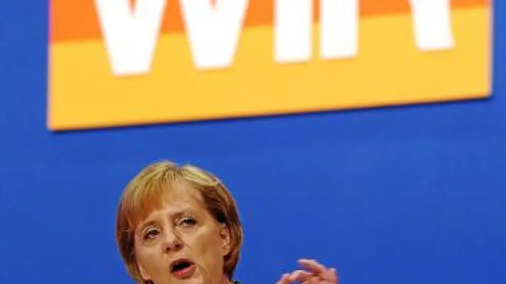 Angela Merkel, en el acto de cierre de su campaña.