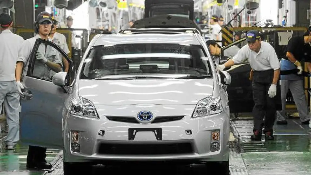 Cadena de producción del Toyota Prius en la planta de Aichi (Japón)