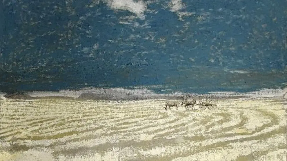 'Al pie de Guara', óleo sobre lienzo de José Beulas, que se expone en la galería zaragozana A del Arte