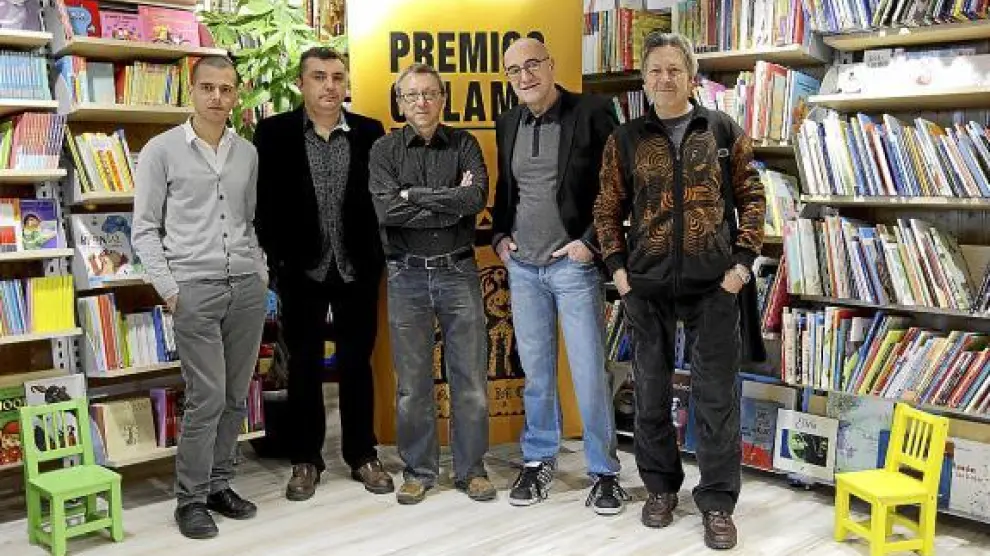De izquierda a derecha, Abdelá Taia, Manuel Vilas, Francisco Goyanes, Antonio Altarriba y Kim