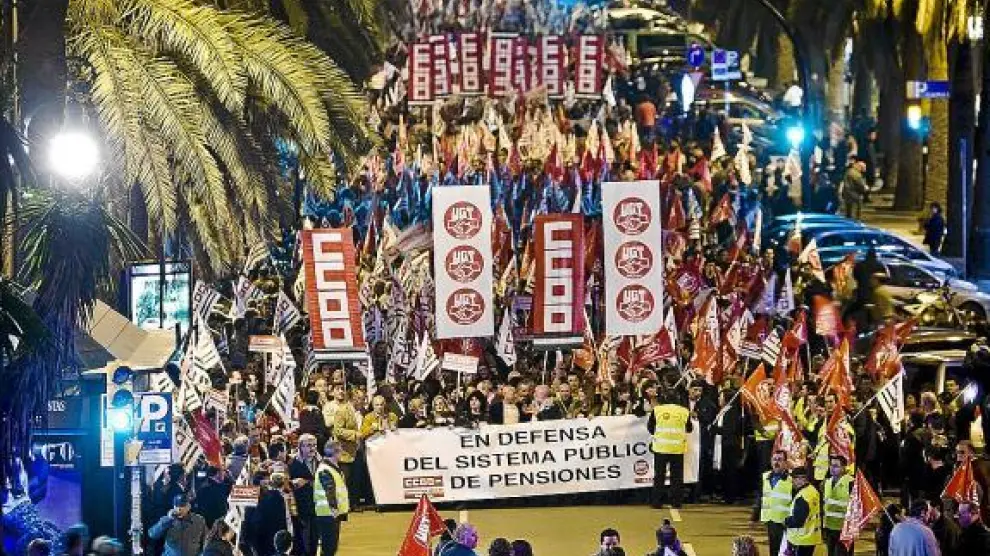Los sindicatos se manifestaron ayer en Andalucía. En la foto, la protesta de Málaga
