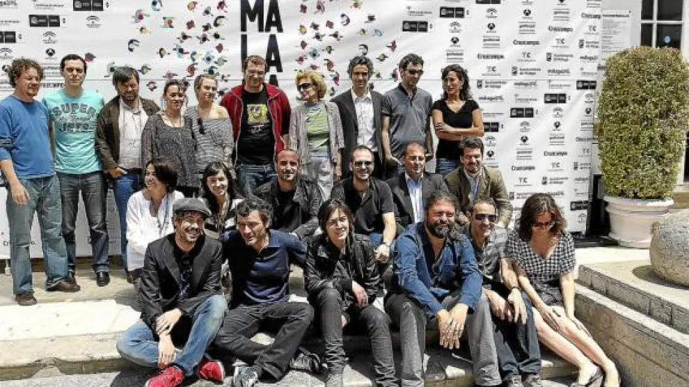 Foto de familia de los premiados en el decimotercer Festival de Cine Español de Málaga.