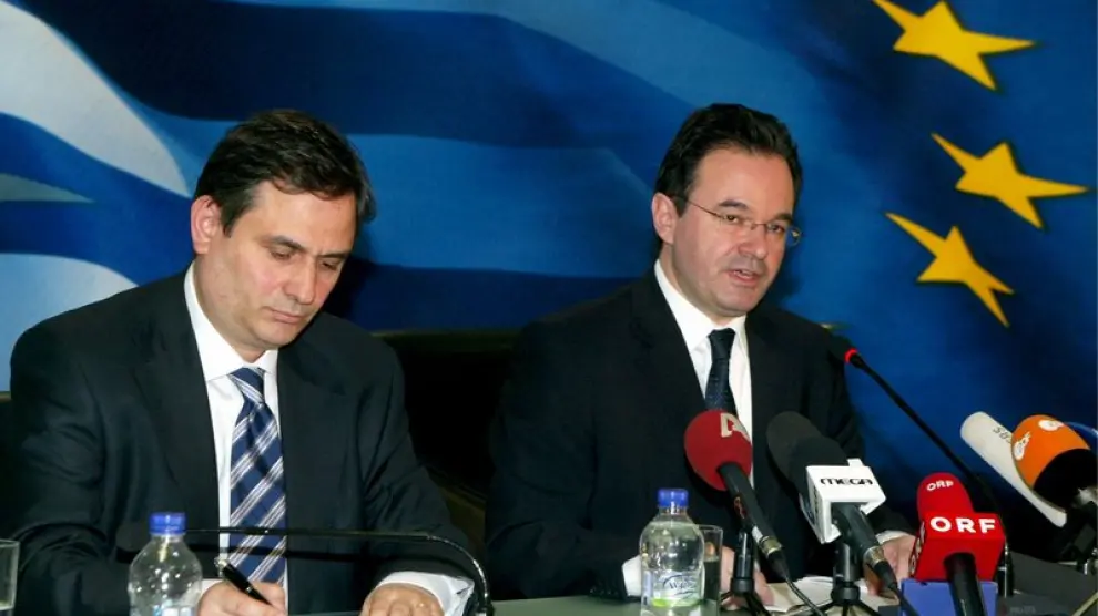 El ministro de Finanzas, en la presentación del plan de austeridad griego.