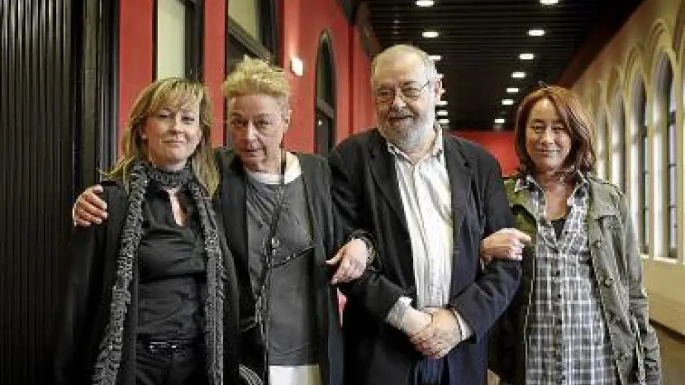 Martínez, Cohen, García Sánchez y Querejeta, ayer, en Zaragoza.