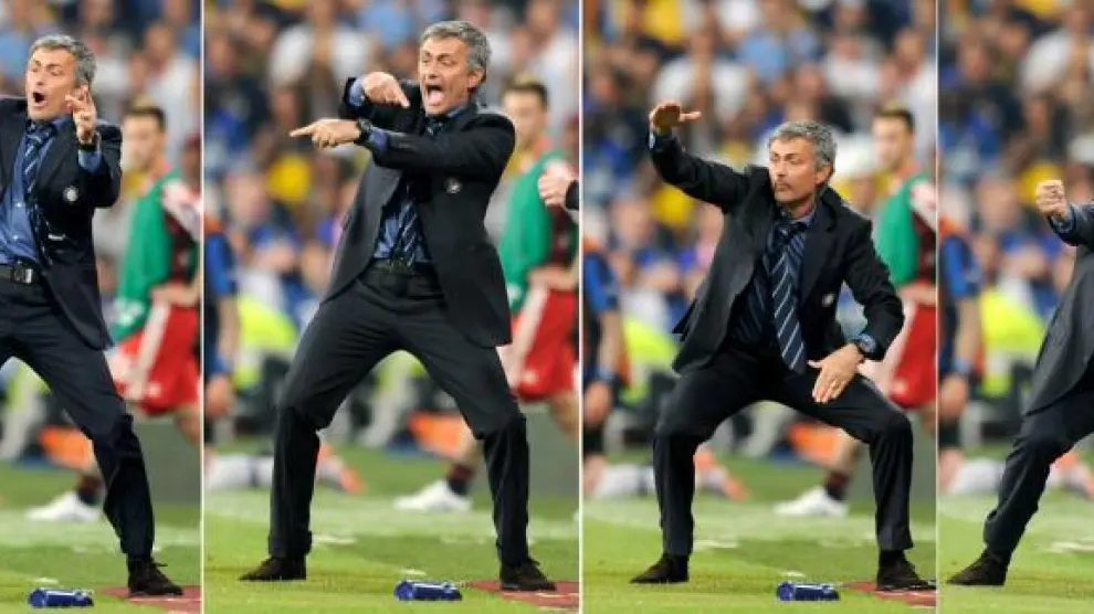 José Mourinho, en estado puro en la final contra el Bayern de Múnich.