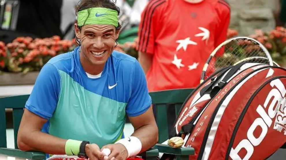 Rafa Nadal, durante su primer partido en el presente Roland Garros.