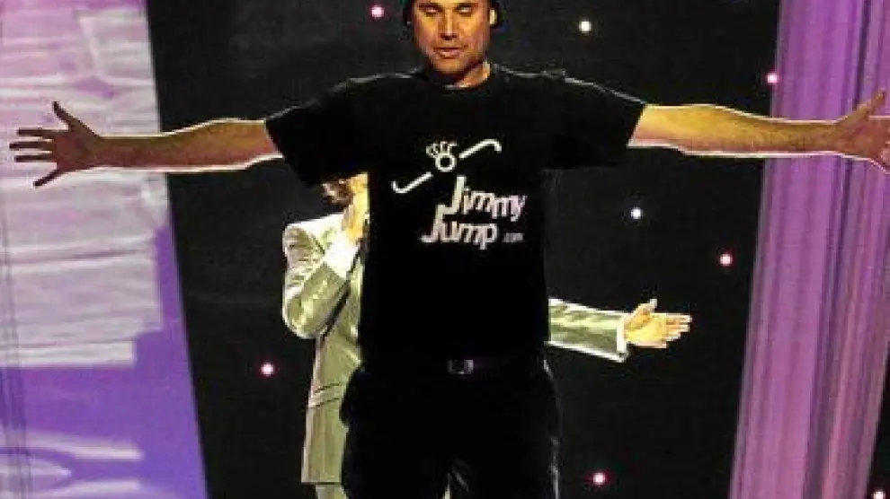Jimmy Jump, cuando abandonaba el escenario del Telenor Arena.